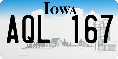 IA license plate AQL167