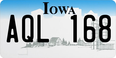 IA license plate AQL168