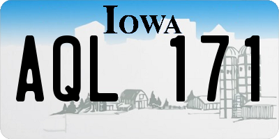 IA license plate AQL171