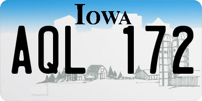 IA license plate AQL172