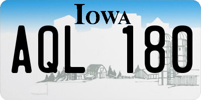 IA license plate AQL180