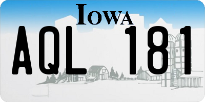 IA license plate AQL181