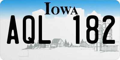 IA license plate AQL182