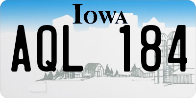 IA license plate AQL184