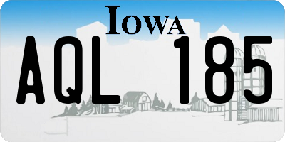 IA license plate AQL185