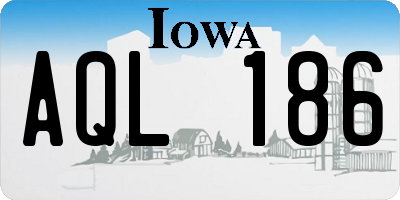 IA license plate AQL186