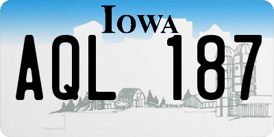 IA license plate AQL187