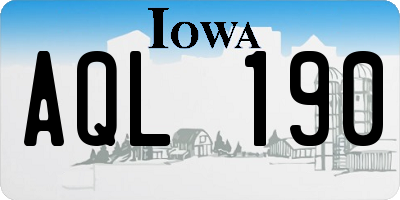IA license plate AQL190