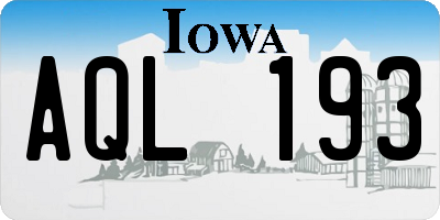 IA license plate AQL193
