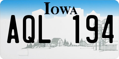 IA license plate AQL194