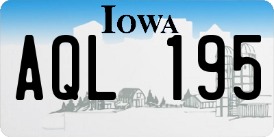 IA license plate AQL195