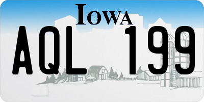 IA license plate AQL199