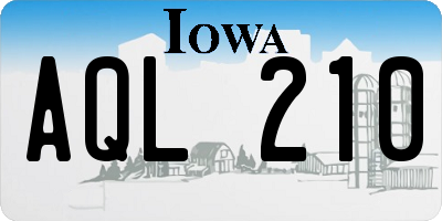 IA license plate AQL210