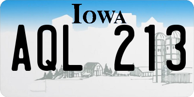 IA license plate AQL213