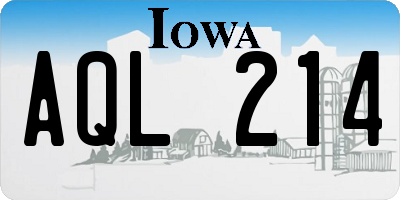 IA license plate AQL214