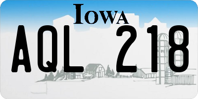 IA license plate AQL218