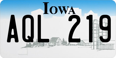 IA license plate AQL219