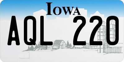 IA license plate AQL220
