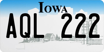 IA license plate AQL222