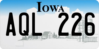 IA license plate AQL226