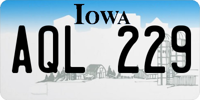 IA license plate AQL229