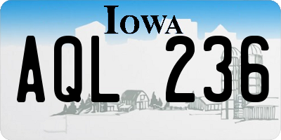IA license plate AQL236