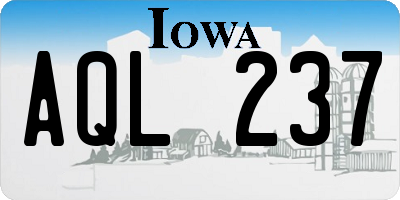 IA license plate AQL237