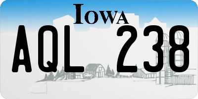 IA license plate AQL238