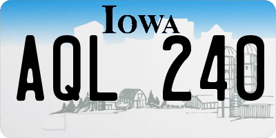 IA license plate AQL240