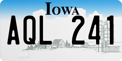 IA license plate AQL241