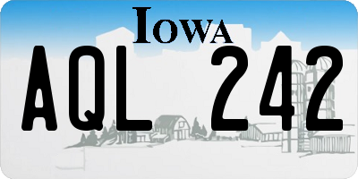 IA license plate AQL242