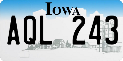 IA license plate AQL243