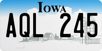 IA license plate AQL245