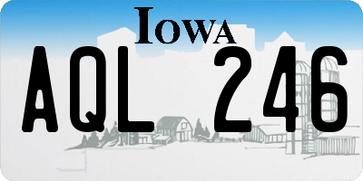 IA license plate AQL246