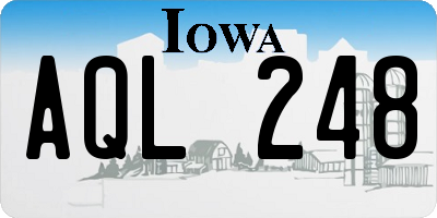 IA license plate AQL248
