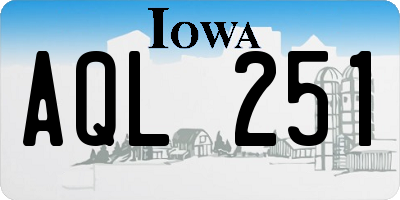 IA license plate AQL251