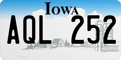 IA license plate AQL252