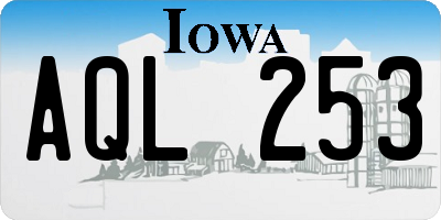 IA license plate AQL253