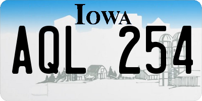 IA license plate AQL254