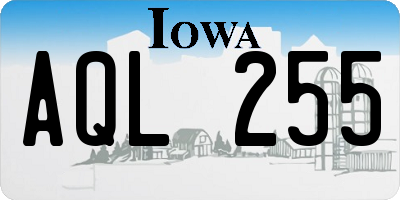 IA license plate AQL255