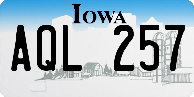 IA license plate AQL257