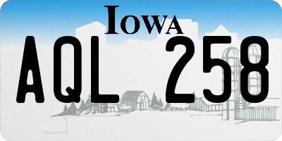 IA license plate AQL258