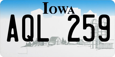 IA license plate AQL259