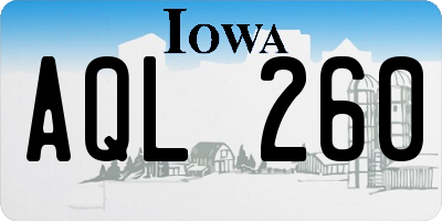 IA license plate AQL260