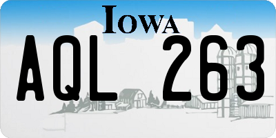 IA license plate AQL263