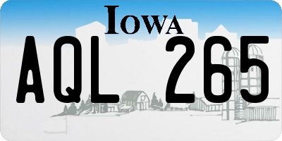 IA license plate AQL265