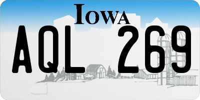 IA license plate AQL269