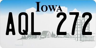 IA license plate AQL272
