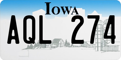 IA license plate AQL274