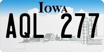 IA license plate AQL277